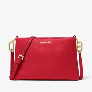 MICHAEL MICHAEL KORS Trisha Medium Pebbled Leather Crossbody Bag
